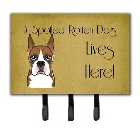 Jensendistributionservices Boxer Spoiled Dog Lives Here Leash & Key Holder MI2103652